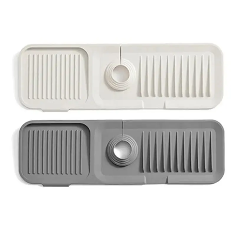 

2 Piece Faucet Splash Pad Bathroom Kitchen Mat As Shown Silica Gel Faucet Bottom Waterproof Thickening-AB52