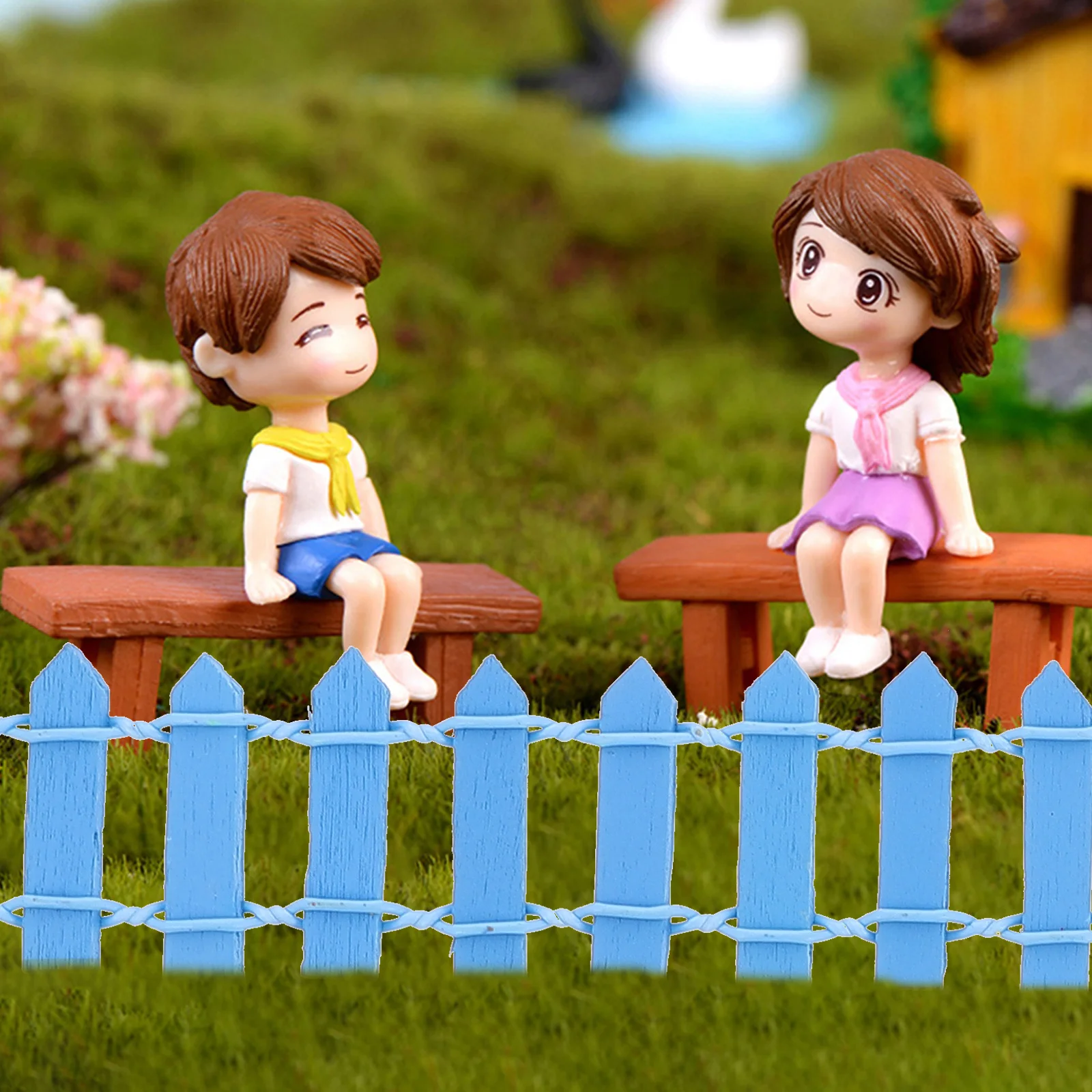 

10pcs Small Wooden Fence DIY Mini Garden Yard Decor for Micro Landscape Bonsai Craft Miniature Fence Outdoor Christmas Ornament