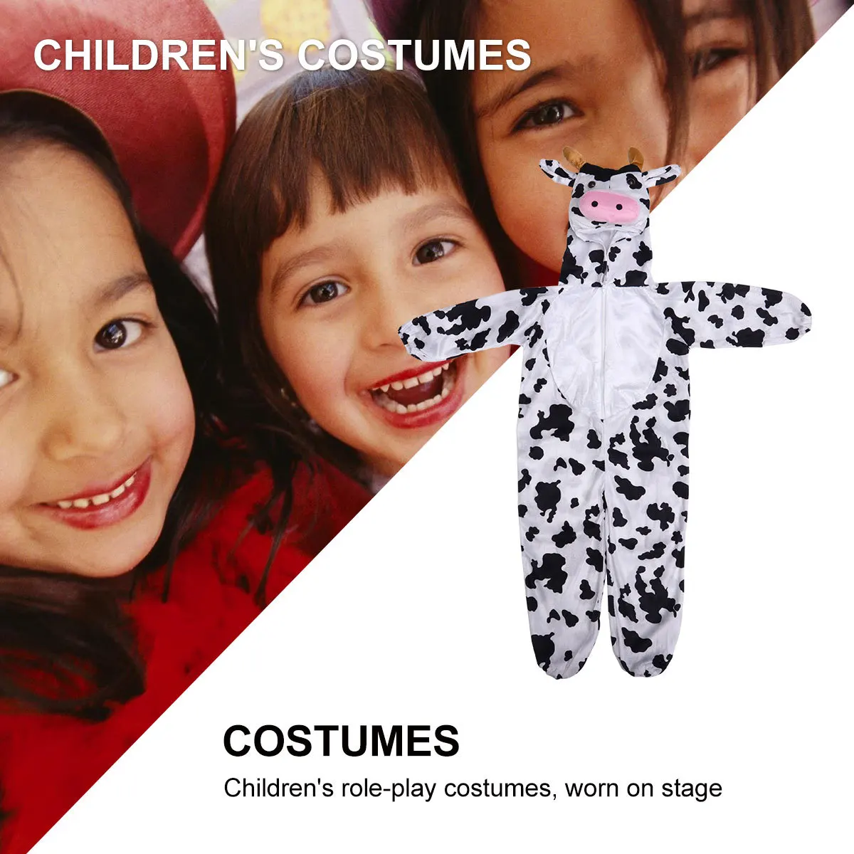 

Halloween Party Cow Costume Fashionable Photo Clothing Eye-Catching Outfit Size L Clothes Outfits