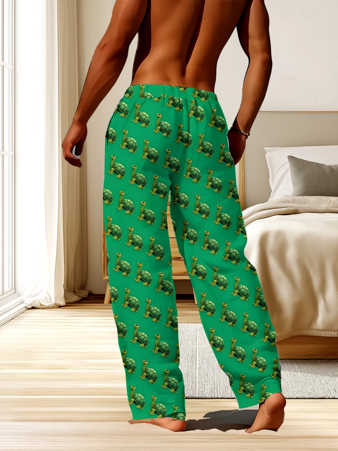 

Новые мужские уличные повседневные брюки с синим рисунком черепахи, 3D цифровой печатью, быстросохнущие и невыцветающие мужские свободные брюки