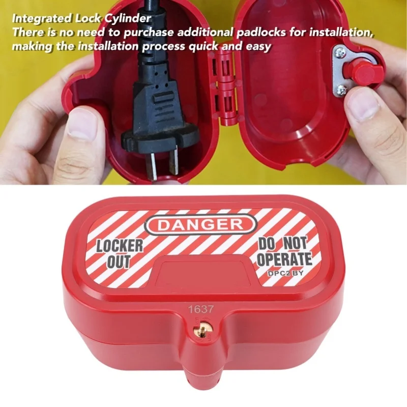 Plug Lockout Box Self Cylinder Design PA And ABS High Strength Industrial Plug Safety Lock