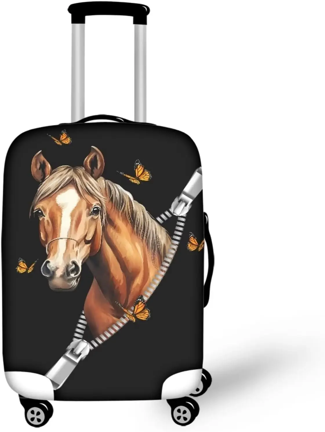 

Funny Pocket Horse Luggage Cover for Travel Suitcase - Animal Horse Protector Sleeve Case Dust Cover