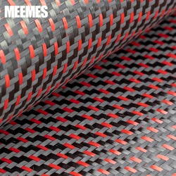 Tessuto in Fibra di carbonio 3K Red Kevlar & Carbon Fiber Cloth 2 + 1 Plain Weave Fibra De Carbono Kevlar Jacquard Lotes uso per fai da te