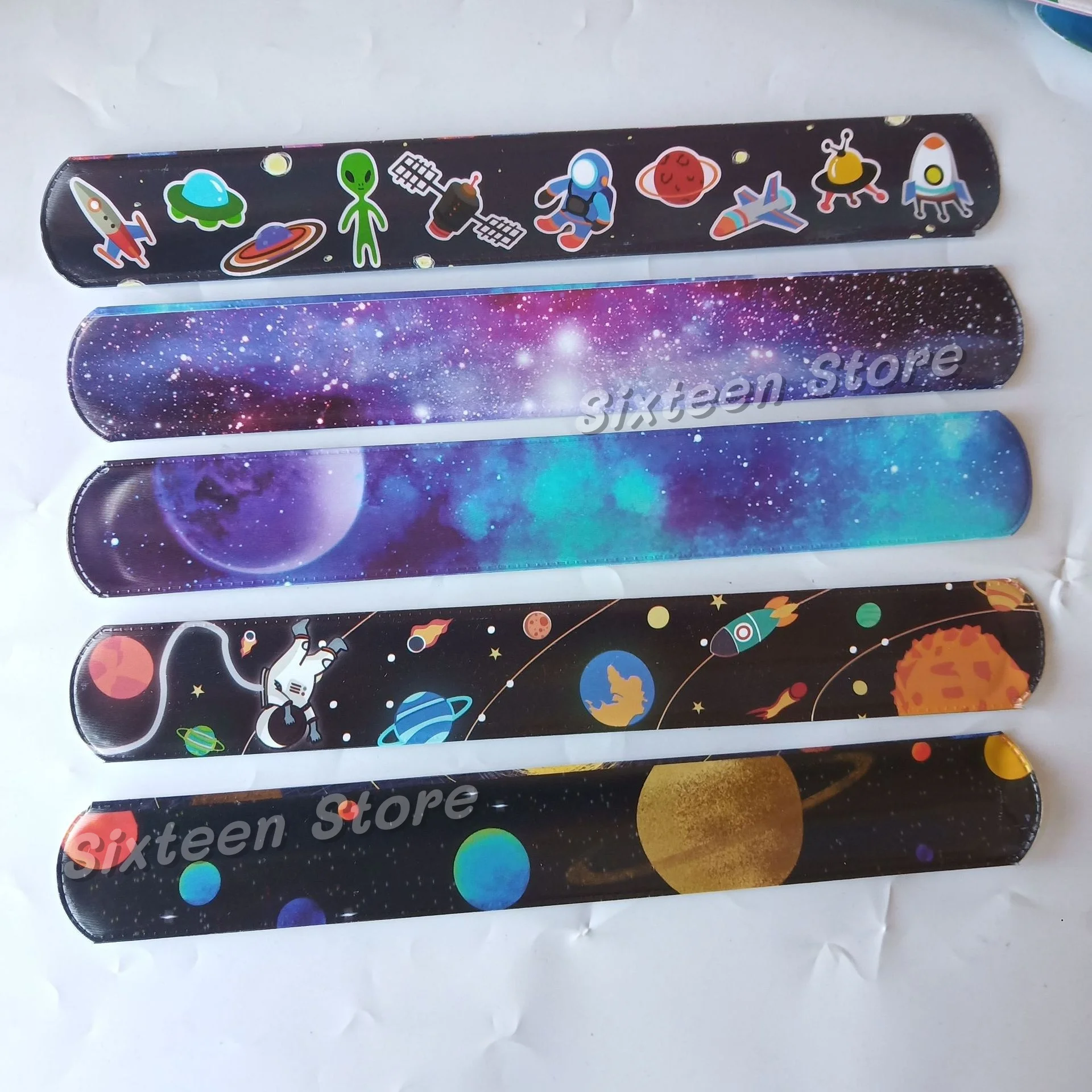 10-50PCS Starry Sky Snap Bracelet Astronaut Theme Clapping Circle Wristband Birthday Space Party Carnival Gift Prize view 4