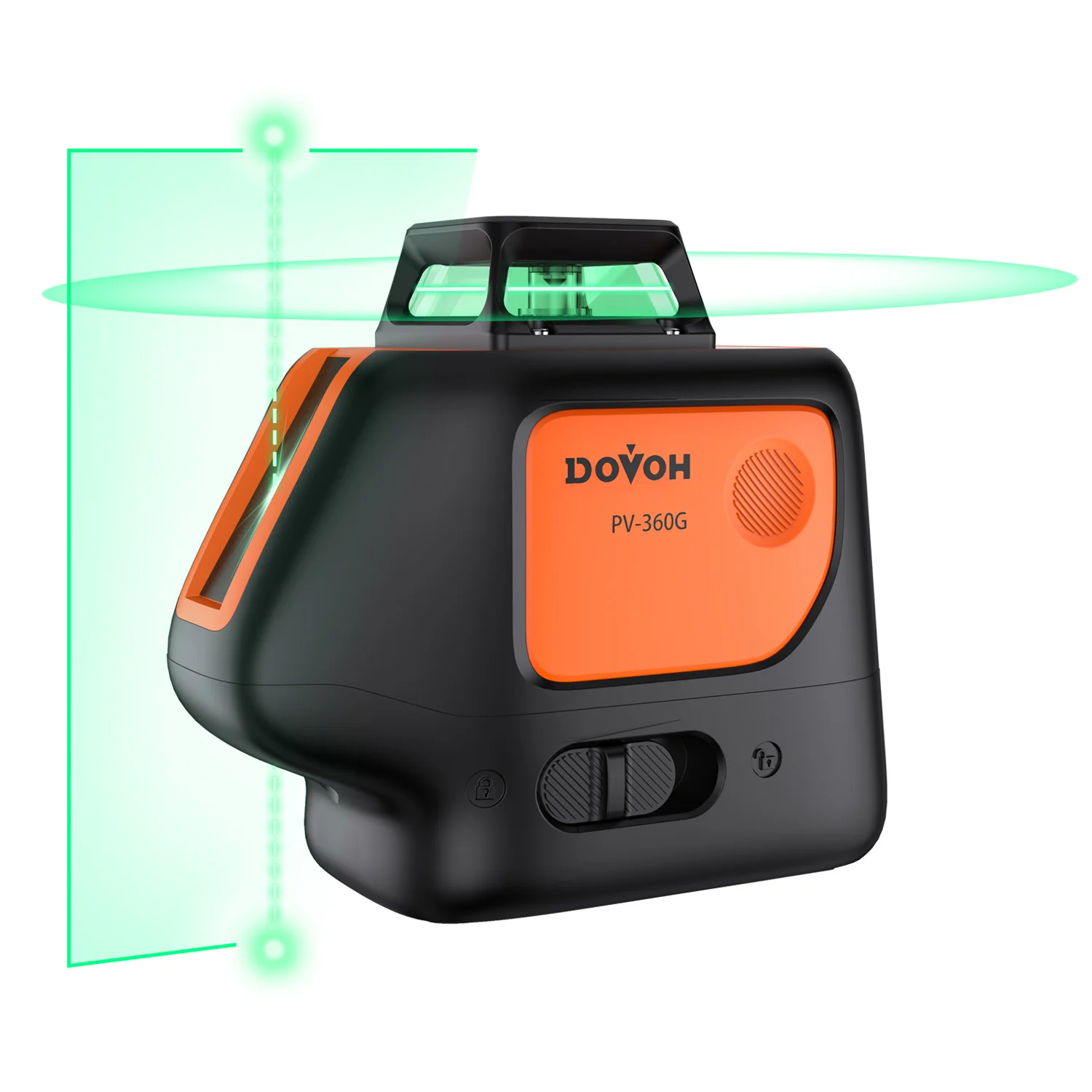

DOVOH 5 Lines Green Laser Level Self-Leveling Cross Line With 2 Plumb Dots 360° Coverage Lithium Laser Tools ,PV-360G