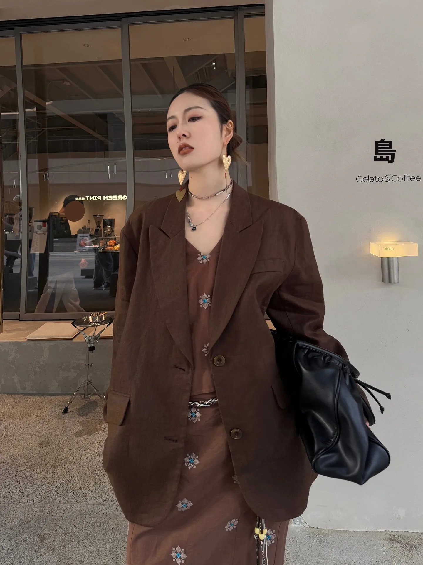 

Loebian Pure Linen Suit Jacket Women's Long Sleeve Spring Autumn Slimming Vintage Style Fashion Outerwear Premium Quality
