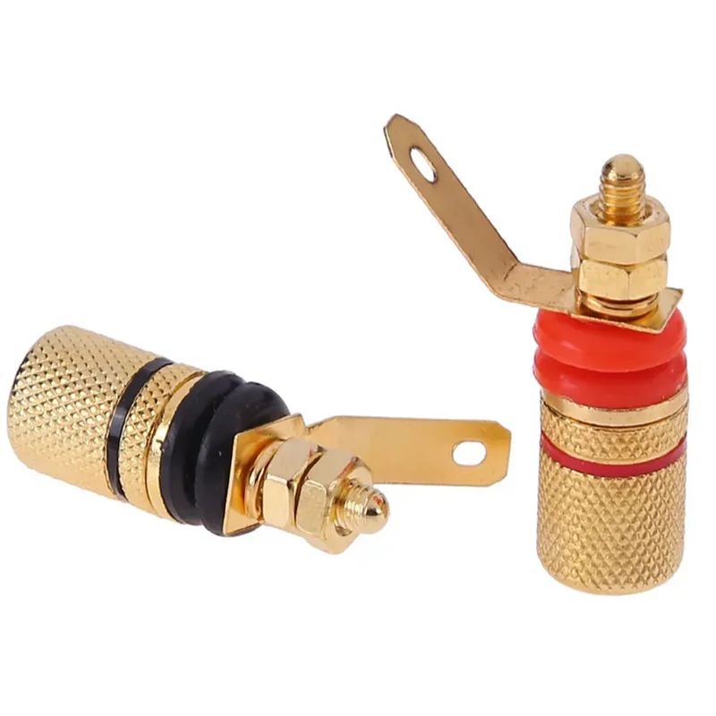 2-10pcs Gold Plated Amplifier Speaker Terminal Binding Post Banana Plug Socket Connector Suitable for 4mm Banana Plugs