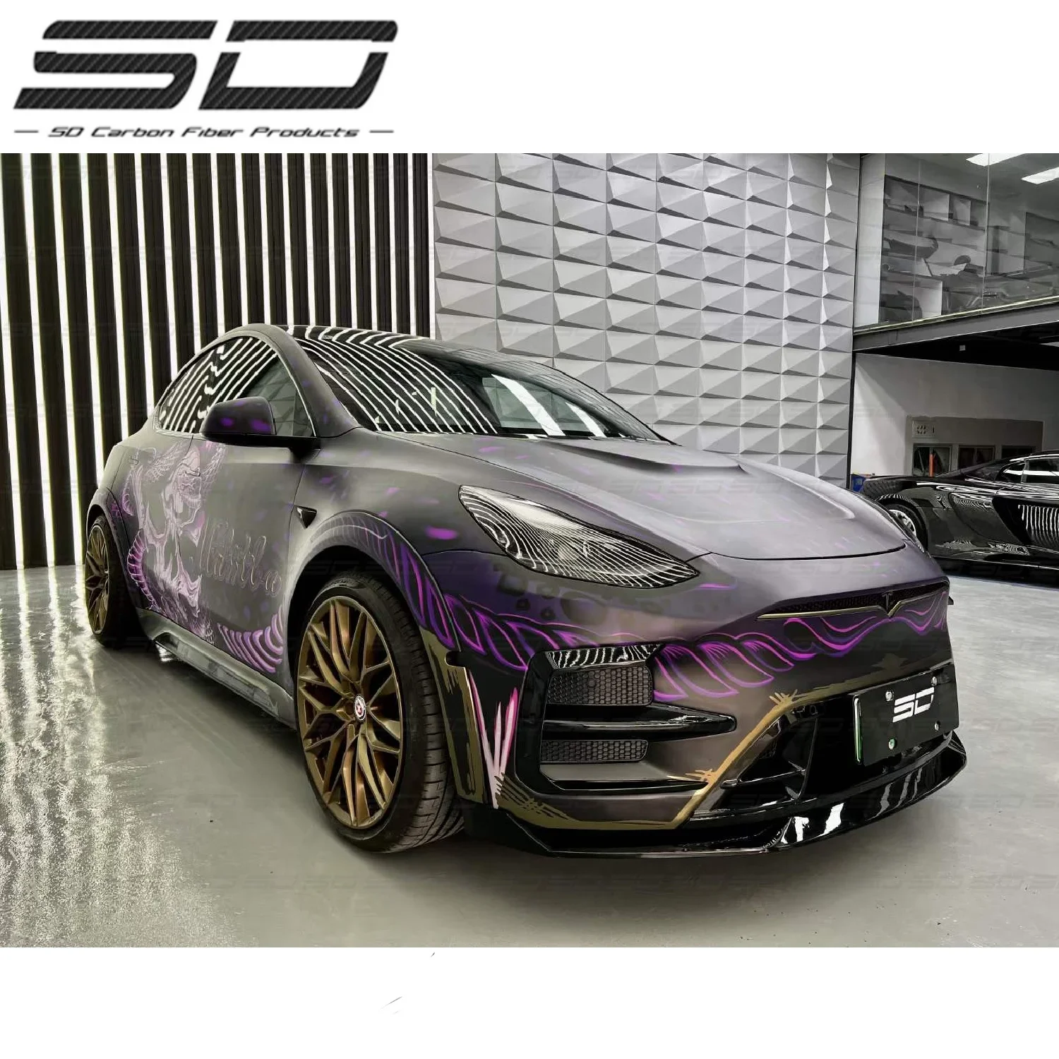 PP material /Real Carbon Fiber Body Kit for   Model Y SD Carbon Wide Body