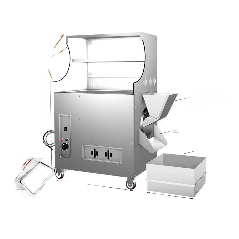 Frying machine Commercial stall Fully automatic frying chestnut peanut melon seeds Small gas electric sugar frying