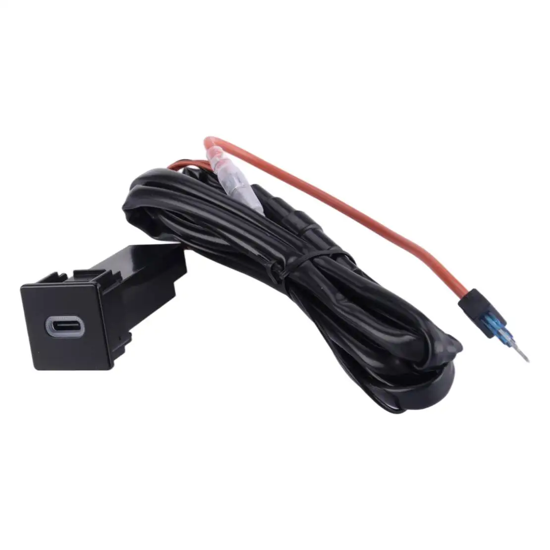 Car USB-C PD3.0 Fast Charger Port Socket Outlet Adapter Fuse Box Wire Cable Upgrade Kit Fit For Isuzu D-Max Mazda BT50 2019-2023