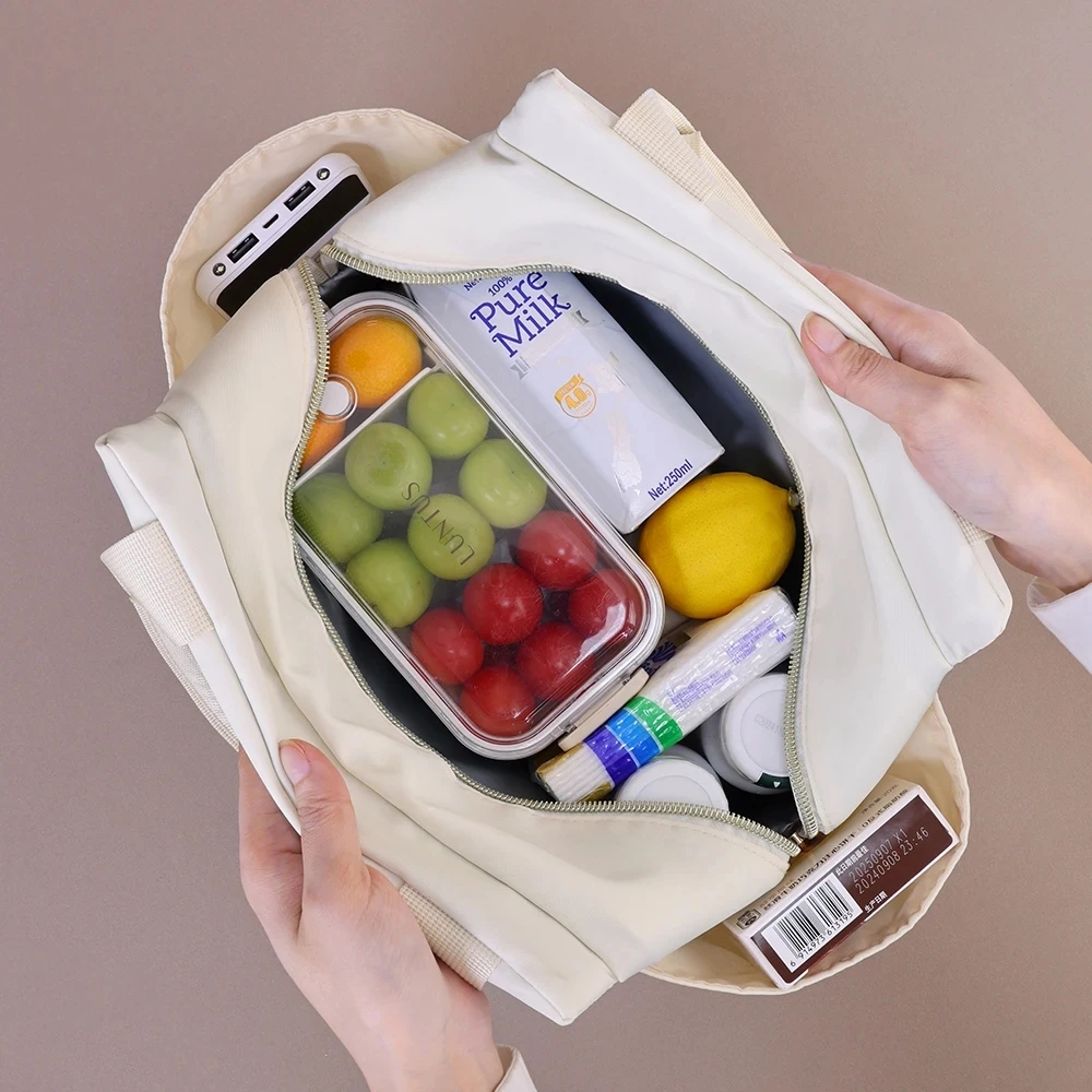 กระเป๋าเก็บความเย็นแบบนุ่ม พับเก็บได้ สำหรับทำงาน ตั้งแคมป์ ชายหาด ท่องเที่ยว พกพาสะดวก ป้องกันการรั่วซึม