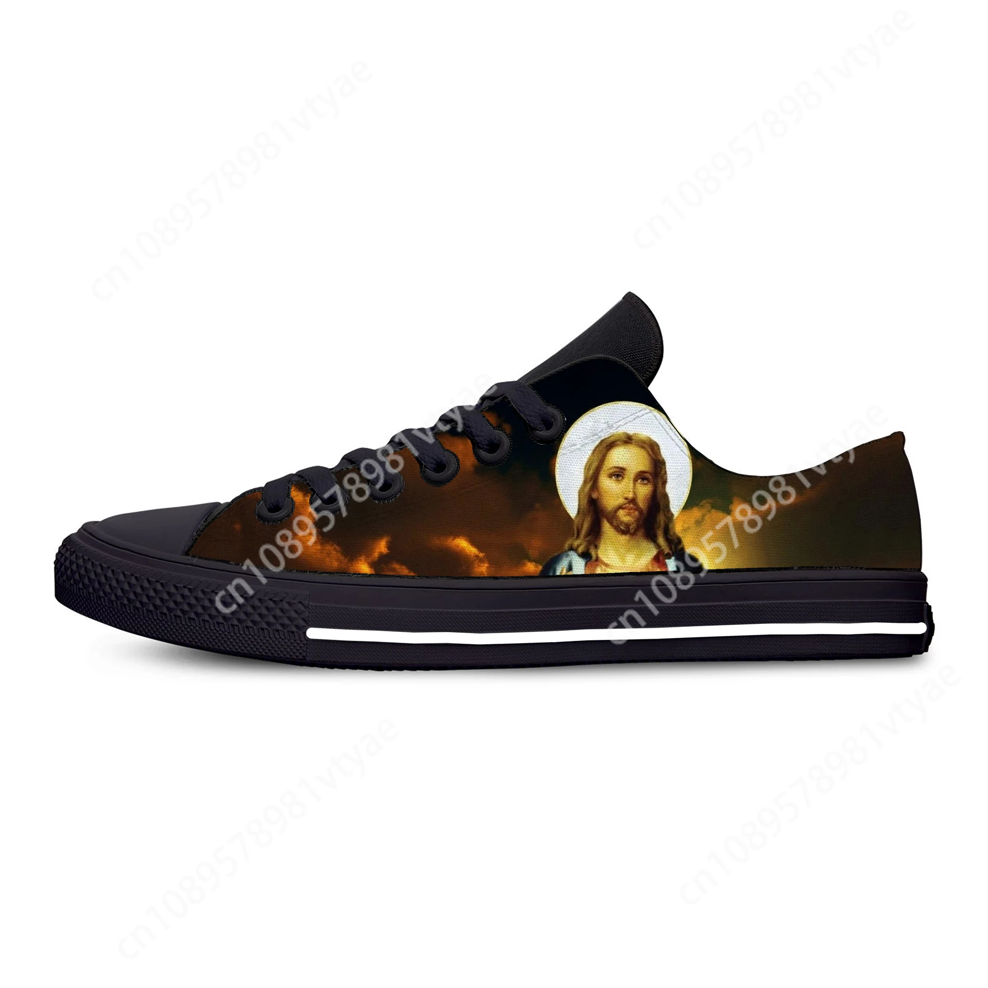 

Hot Summer Christian God Lord Jesus Christ Religion Fashion Casual Cloth Shoes Men Women Sneakers Low Top Classic Board Shoes