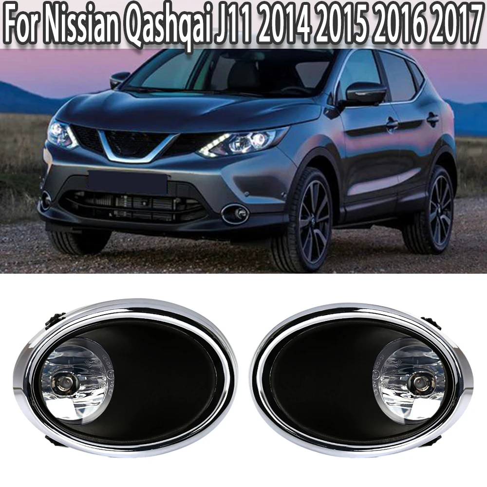 New Front Fog Lights Set With Wire & Switch Daytime Runing Light Driving Lamp For Nissian Qashqai J11 2014 2015 2016 2017