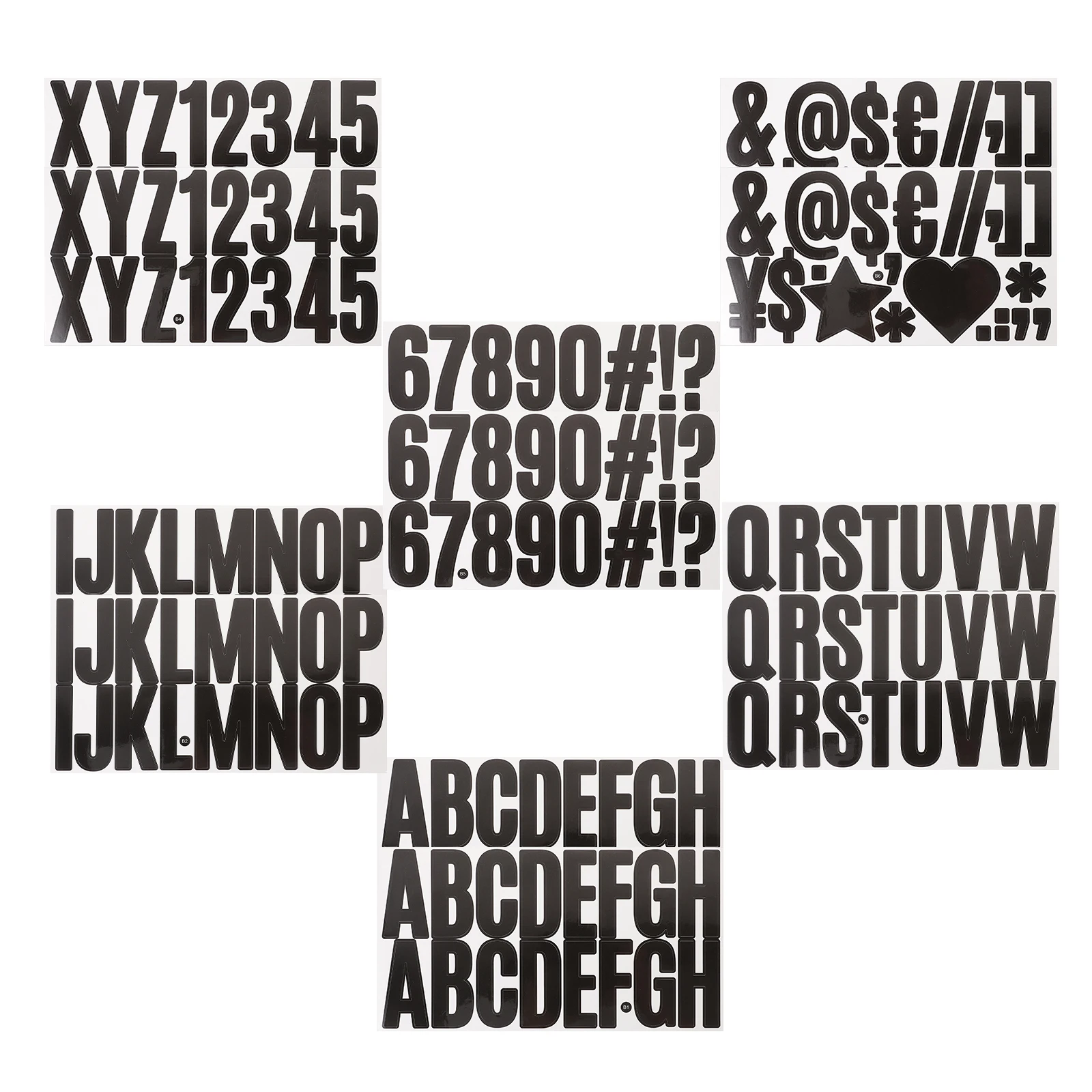 

2 Sets Stickers 25mm Self Adhesive Decor Alphabet Decals for Alphabet Decals Mailboxes House Signs Removable Vinyl