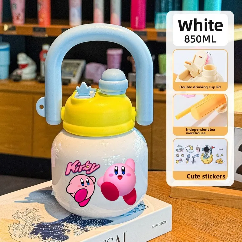 850 мл бутылка для воды Kirby для детей, чашка для воды, герметичные пластиковые бутылки для воды, милые летние женские чашки для воды с героями мультфильмов, кружка, подарки