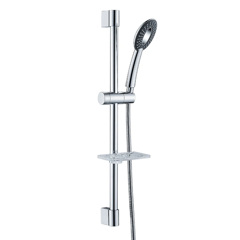 Douche Riser Rail Sliding Bar & Handheld Douchekop Met Zeepbakjes Chrome Holder Kit