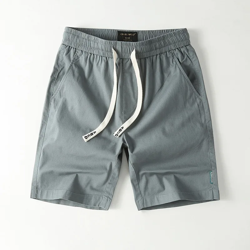 Men's Casual Shorts Drawstring Elastic Half Chino Pants