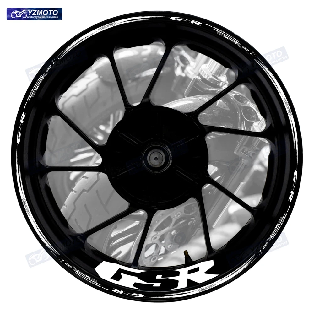 

Аксессуары для мотоциклов, наклейка для GSR 400 600 750, передняя и задняя 17-дюймовая ступица колеса, гоночная наклейка, светоотражающая лента на обод автомобиля, наклейки