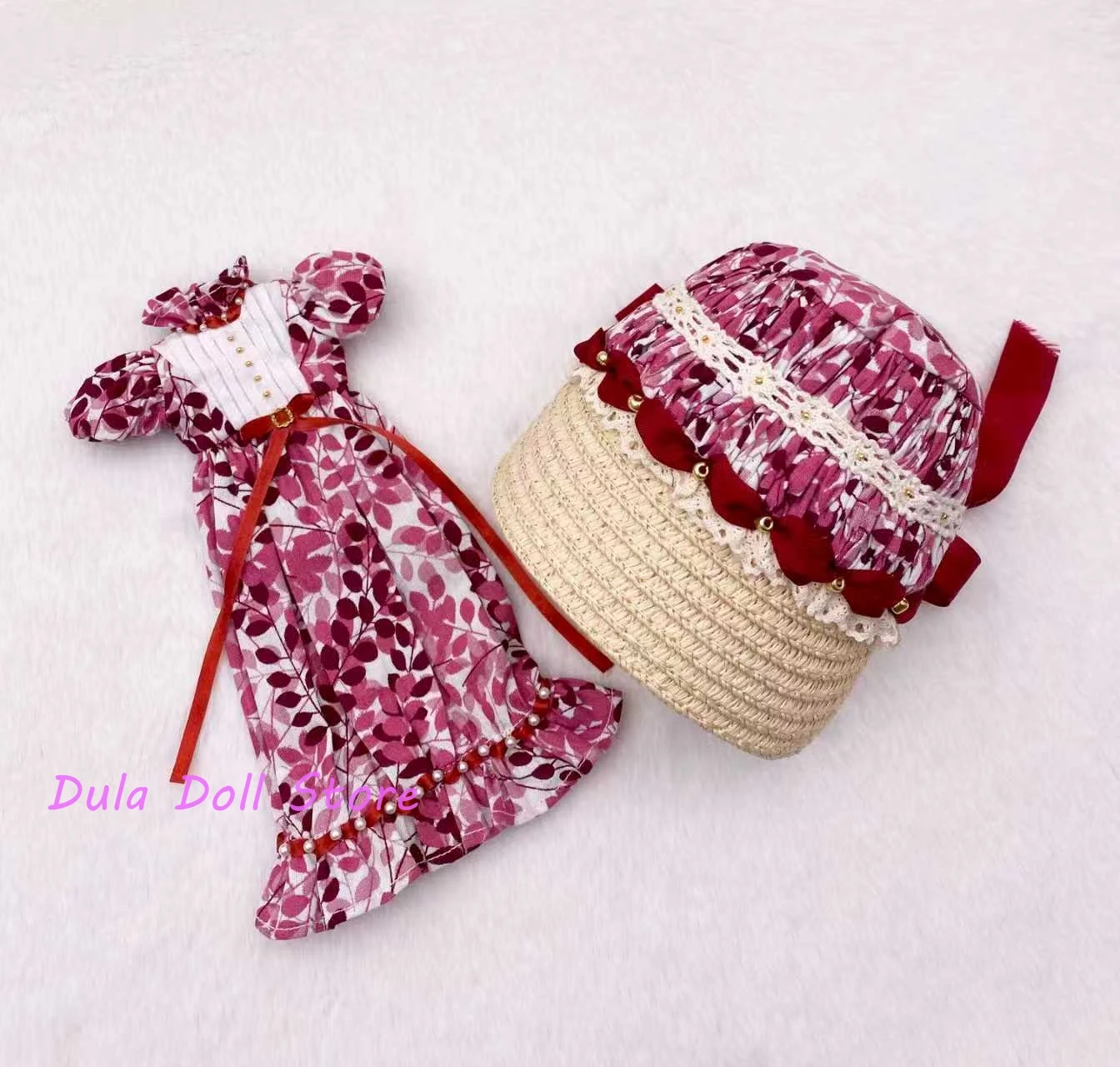 

Одежда для кукол 2026 Dula: красное платье, юбка и шляпка для кукол Blythe, Qbaby, ob24, ob22