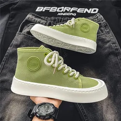 New High Top Men's Canvas Sneakers Light Platform Vulcanize Shoes Men Comfort Breathable Skateboard Shoes For Men zapatos hombre