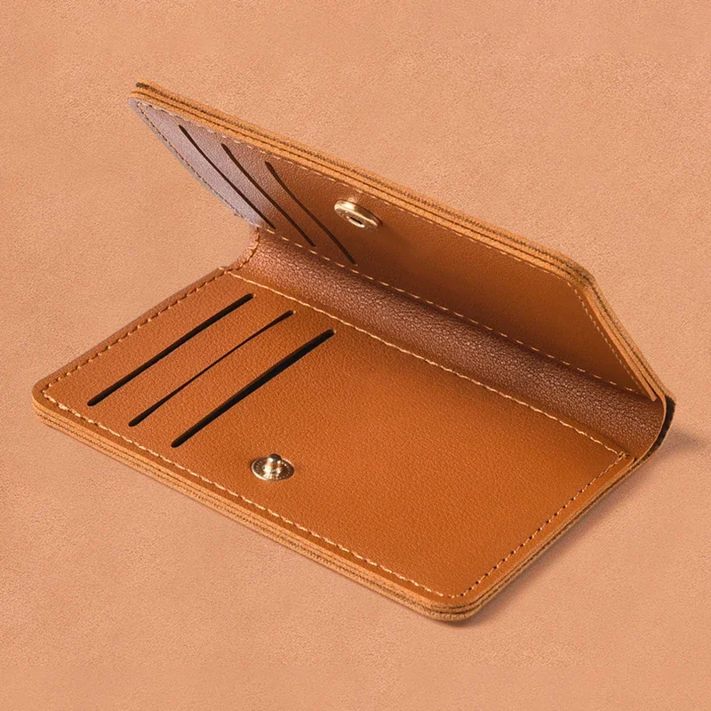 Credit Card Bag Two Fold Buckle Small Wallet Men Portable Bank Card Driver\'s License Two in One Ultra Light Thin Card Bag Wallet