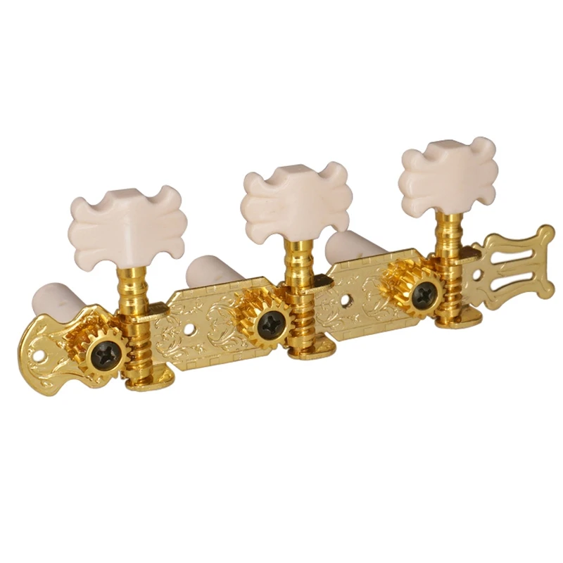 Classical Guitar String Tuners Keys Machine Heads Tuning Pegs 1 Left 2 Right with Mount Screws Golden