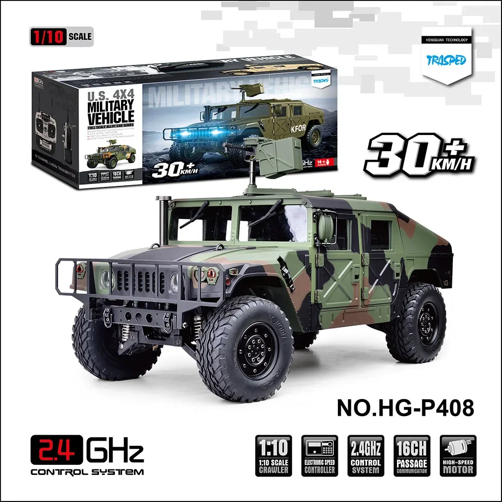 1/10 RC Car HG-P408 16CH 2.4G Hz 4WD Truck Simulation RC Car Remote Control Car Crawler Off-road Vehicle Adult Kids Toy Gifts