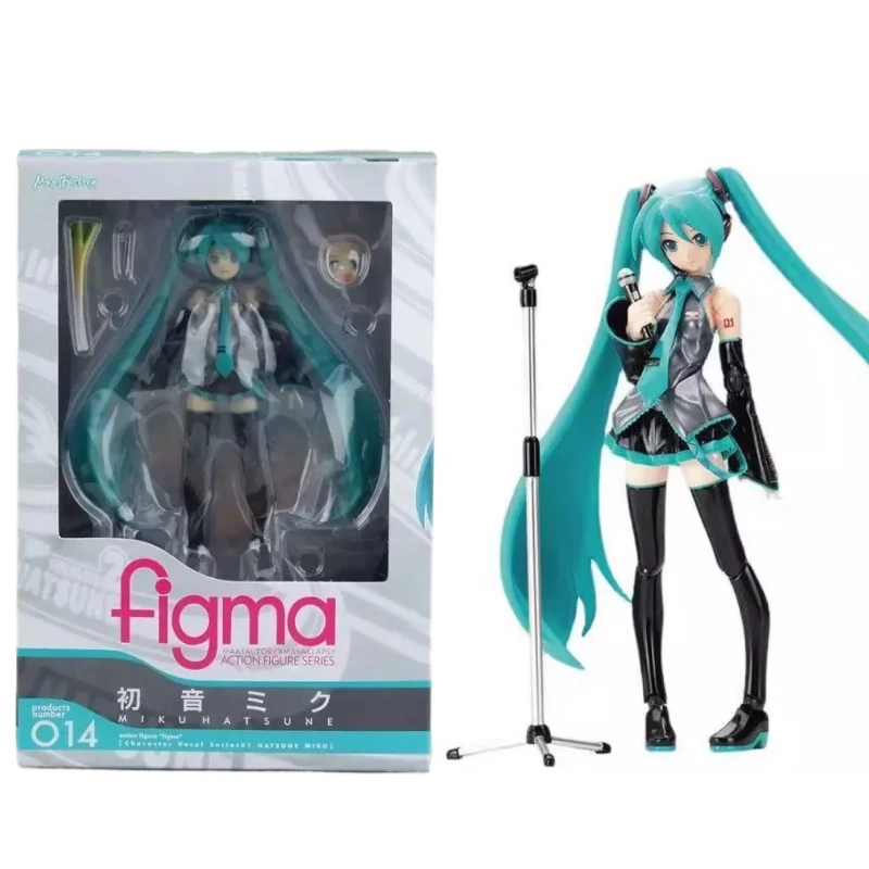 

15cm Hatsune Miku Hot Anime Girl Figure Figma 014 Virtual Singer Miku Joint Movable Model Statue Kids Toys Doll Collection Gifts