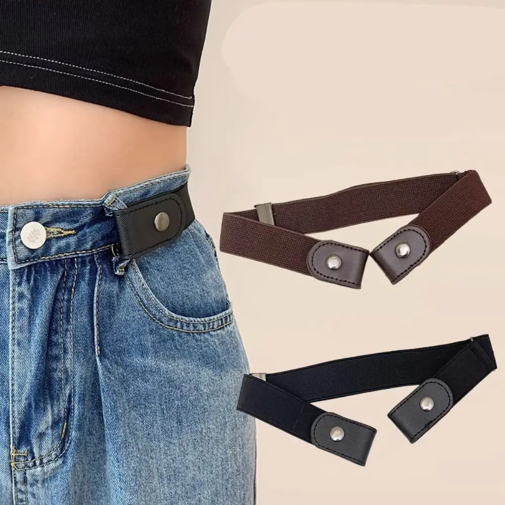 بدون مشبك حزام مطاطي Traceless الديكور الياباني مشبك الحرة حزام الشبح الأسود لا مشبك حزام غير مرئي النساء
