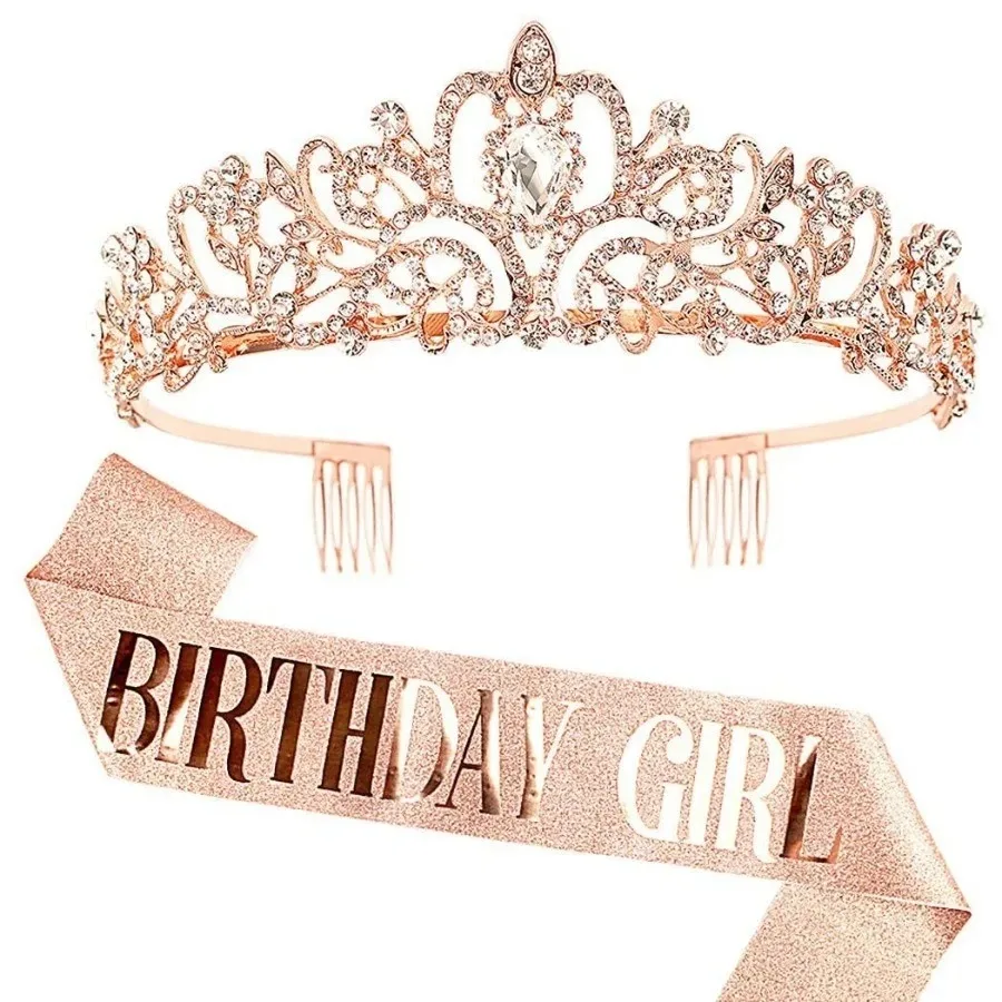 Набор из 2 предметов: корона-т – обзор и цена Birthday Sash Glitter