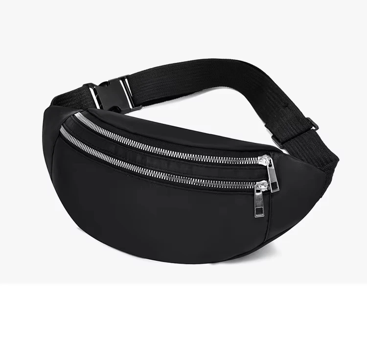 DIZETION Fashion Waist Bag Women\'s Simple Shoulder Bag Lightweight Oxford Cloth Men\'s Casual Travel Versatile Crossb