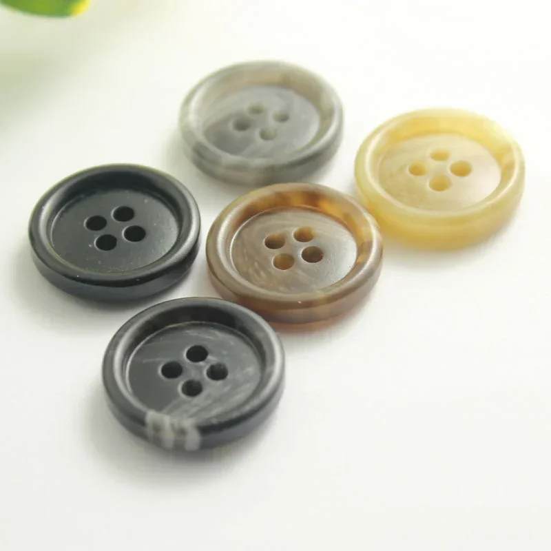 10PCS 15-25MM Resin Imitation Horn Large Decorative Coat Buttons for Clothing Sweater Suit Cardigan Big DIY Sewing Accessories