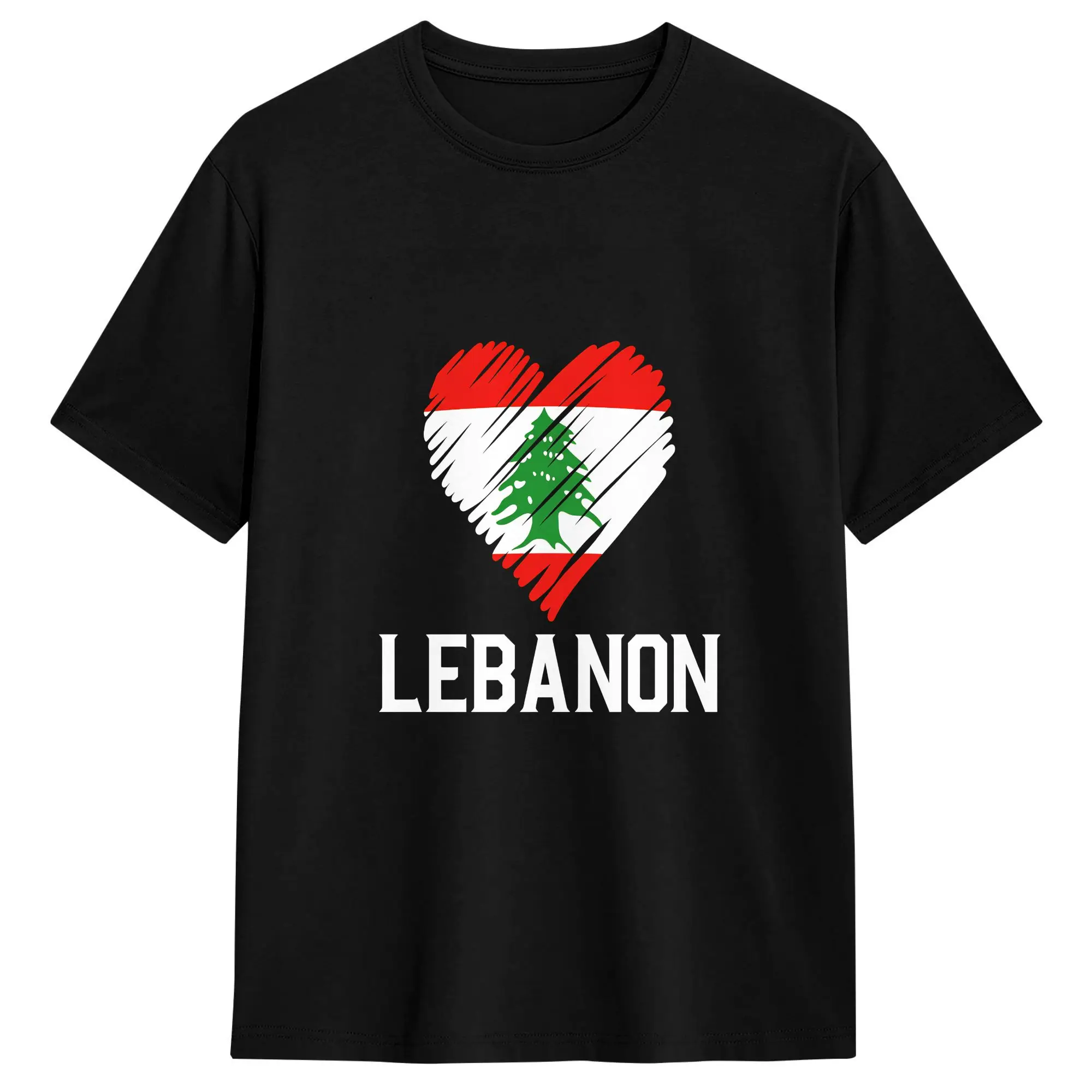 Lebanon Flag  T-Shirt Summer  100 Cotton T-Shirts For Men's Hipster Casual Tshirt Short Sleeve Y2K Basic Top Tees