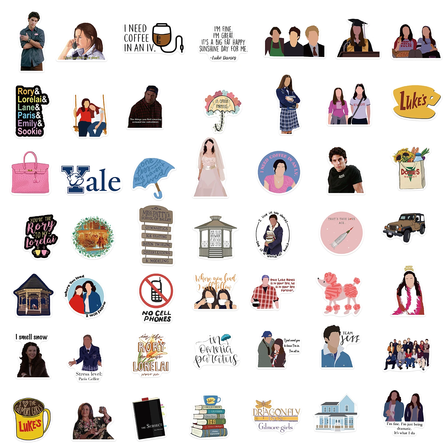 50PCS Gilmore Girls Stickers Decorative DIY For Car Skateboard Laptop Phone Luggage Creative Graffiti Waterproof Sticker Toys