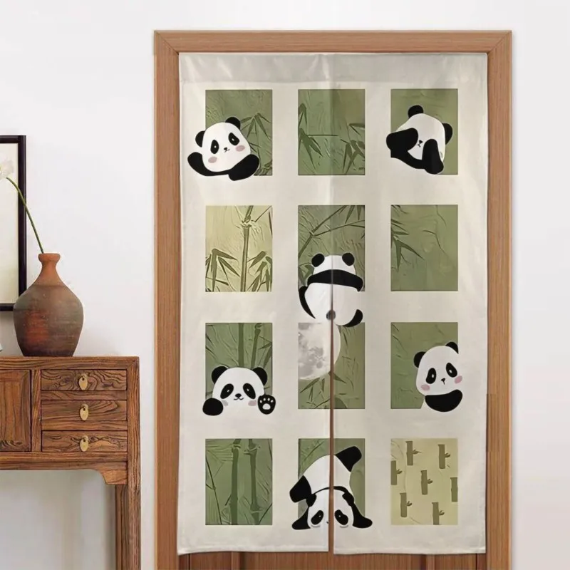 VIKAMA Cute Animal Cartoon Dog Panda Door Curtain Bedroom Children's Room Kitchen Partition Curtain Home Decoration