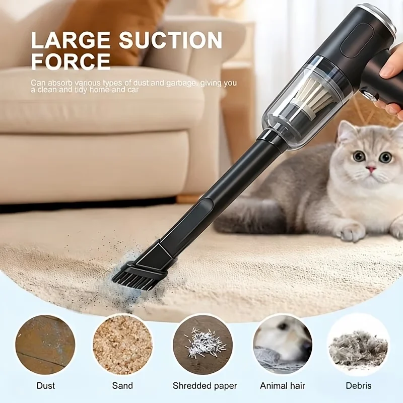 Wireless Car Vacuum Cleaner 120W Cordless Dust Handheld Auto Portabale Vacuum High-power Vacuum Cleaner For Home Office Car