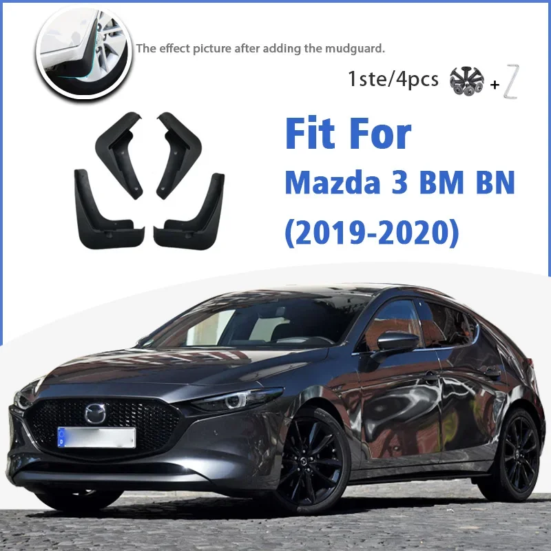 

For Mazda 3 BM BN 2019 2020 Mud Flap Guards Splash Mudguard Fender Mudflaps Car Accessories Front Rear 4pcs