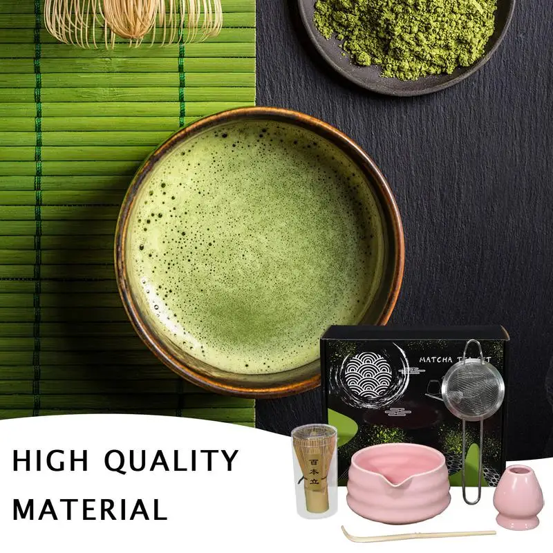 Matcha Whisk Scoop Set 5-Piece Authentic Matcha Set Matcha Kit Professional Matcha Whisk Set For Family Friends Colleagues