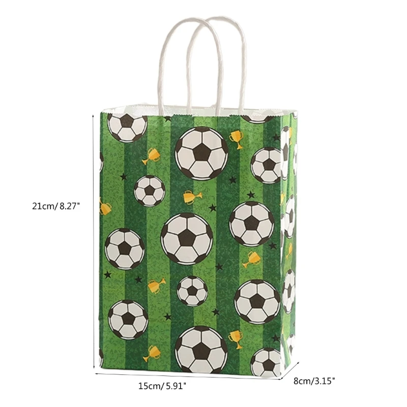 Bolsas papel fútbol, ​​juego 12 bolsas regalo fútbol para niños, fiesta cumpleaños, escuela, juego fútbol,