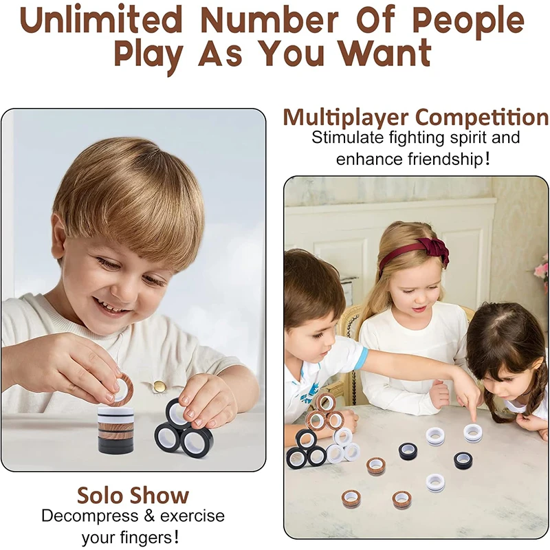 3Pcs Magnetic Rings Fidget Toy Set Adult Fidget Magnets Spinner Rings Fidget Pack Great Gift for Adults Teens Kids