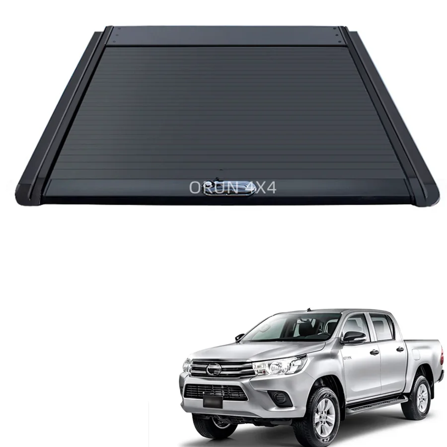 

Pickup 4x4 Aluminum roller shutter for double cab hilux revo 2015+ Manual Roller Lid Tonneau BED Cover