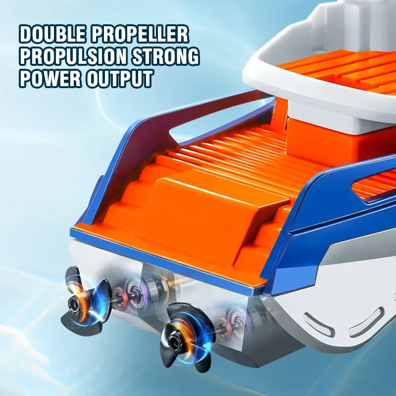 Mini Rc Boat 1/32 Radio Remote Controlled High Speed Ship with Led Light Palm Boat Summer Water Toy Pool Toys Models Gifts