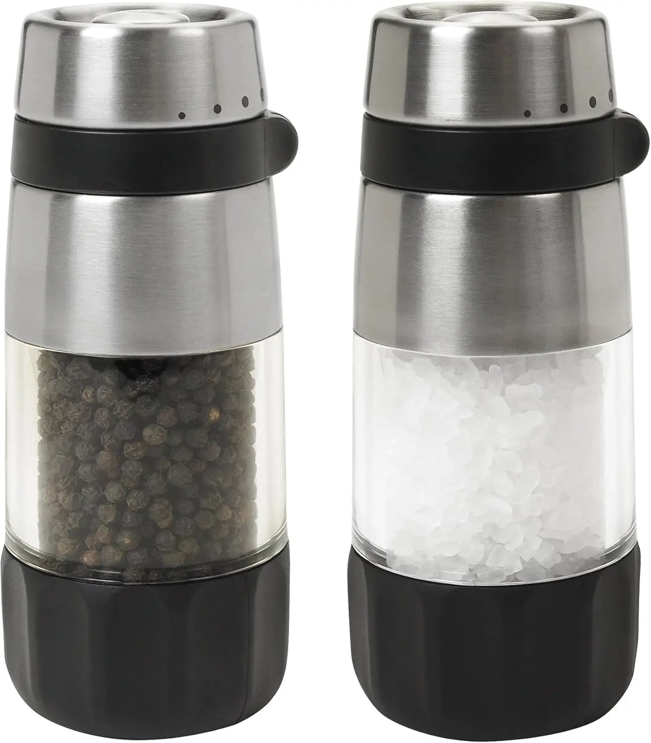

Stainless Steel Salt and Pepper Grinder Set with Adjustable Coarseness for Kitchen Dining Room Use