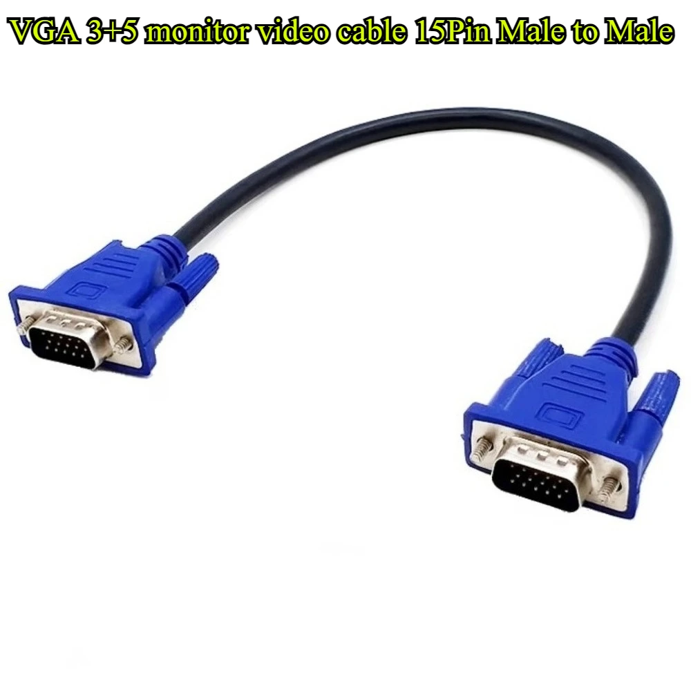 

VGA To VGA Cable 15 Pin Male To Male Video Extension Converter Connector for Computer Monitor Screen Projector PC TV Adapter