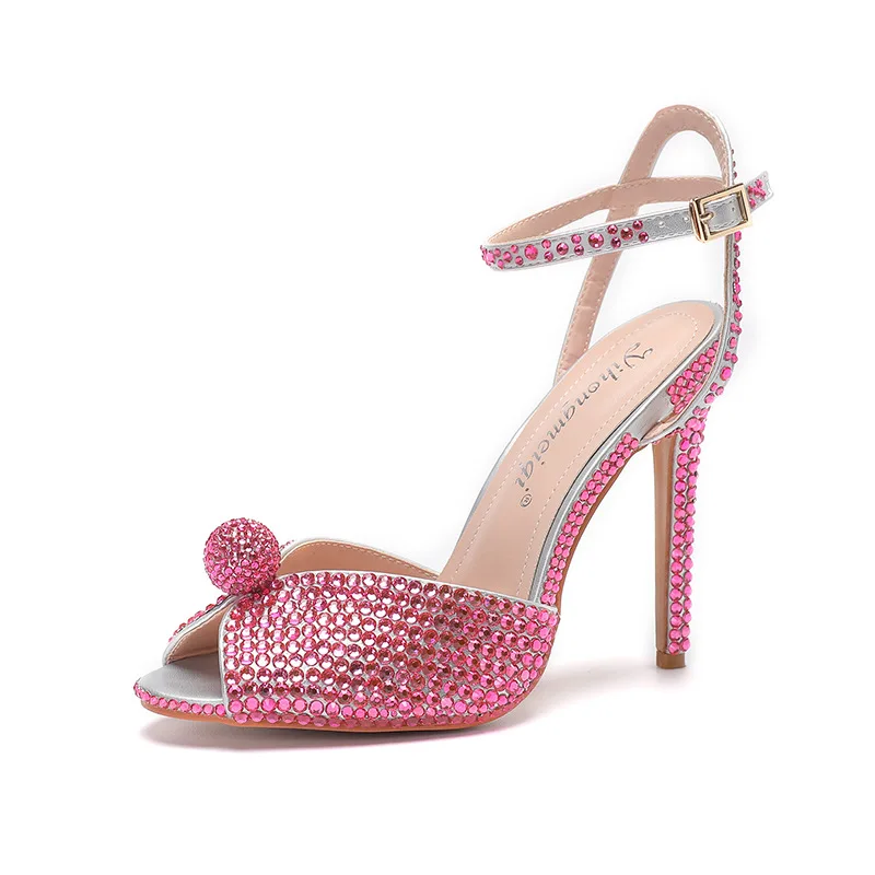 

Элегантные женские гладиаторские босоножки на высоком каблуке с открытым носком, украшенные стразами и пайетками, для лета, свадеб и банкетов