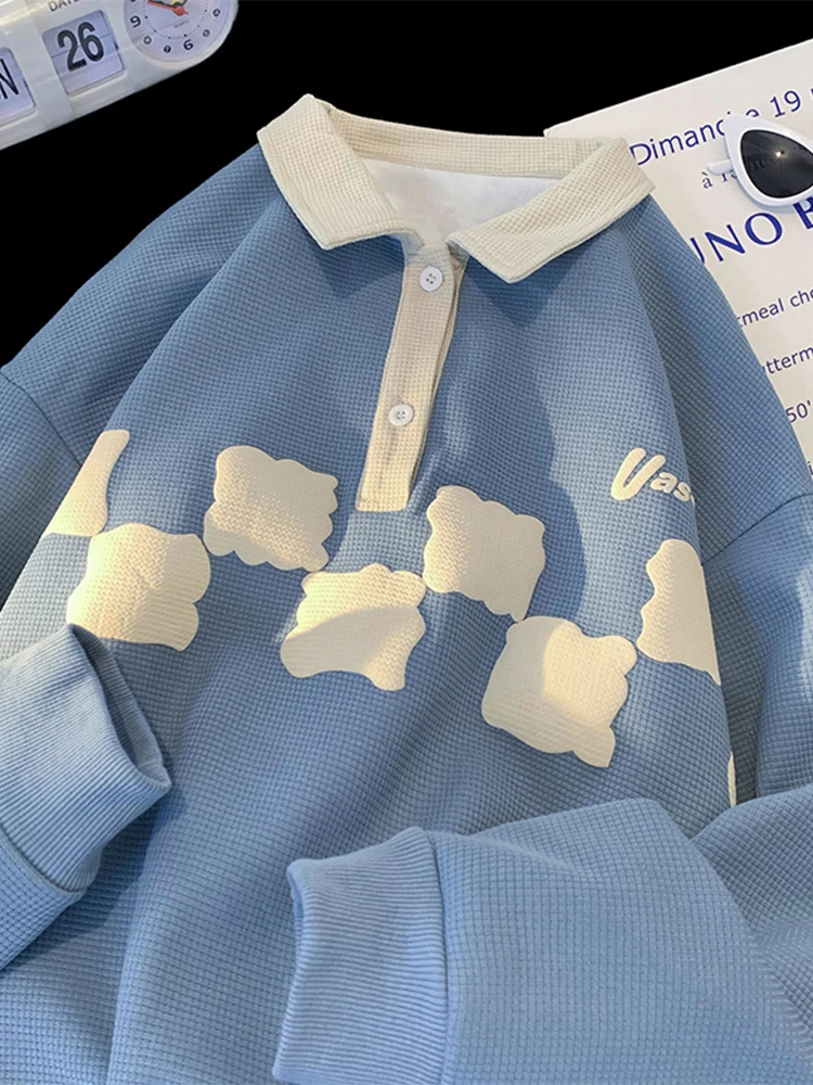 

Women's Cute Pullovers 2023 New Style Korean Spring Casual Soft Sweatshirts Female Loose Fit Fashion Stand Collar Tops Tees