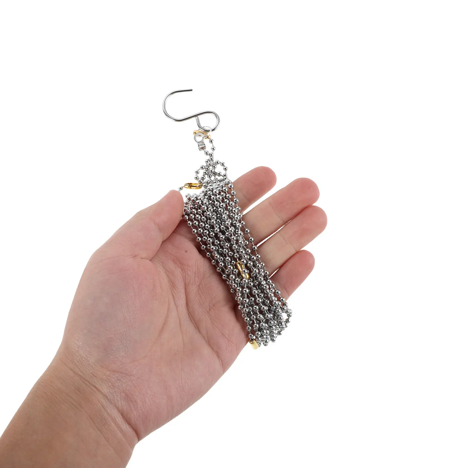 

6Pcs Volleyball Net Height Chains Silver Gold Referee Measurement Tool Portable Metal Chain for Official Practice Match