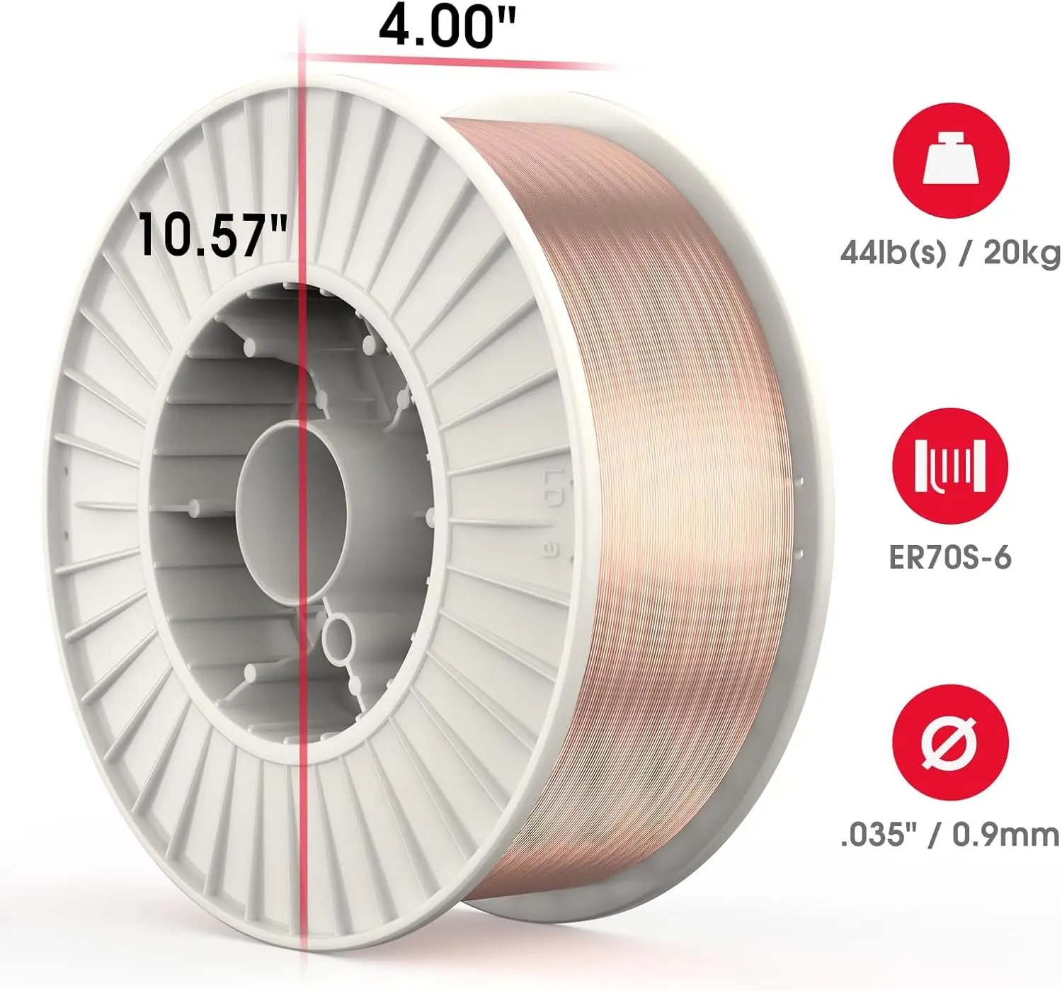 Drut spawalniczy ze stali węglowej Mig Solid Wire ER70S-6 o średnicy 0,035 cala, szpula 44 funty.