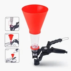 Car Motorcycle Gasoline Oil Filling Funnel Adjustable Width Holding Clamp Engine Oil Filling Set Auto Moto Accessories