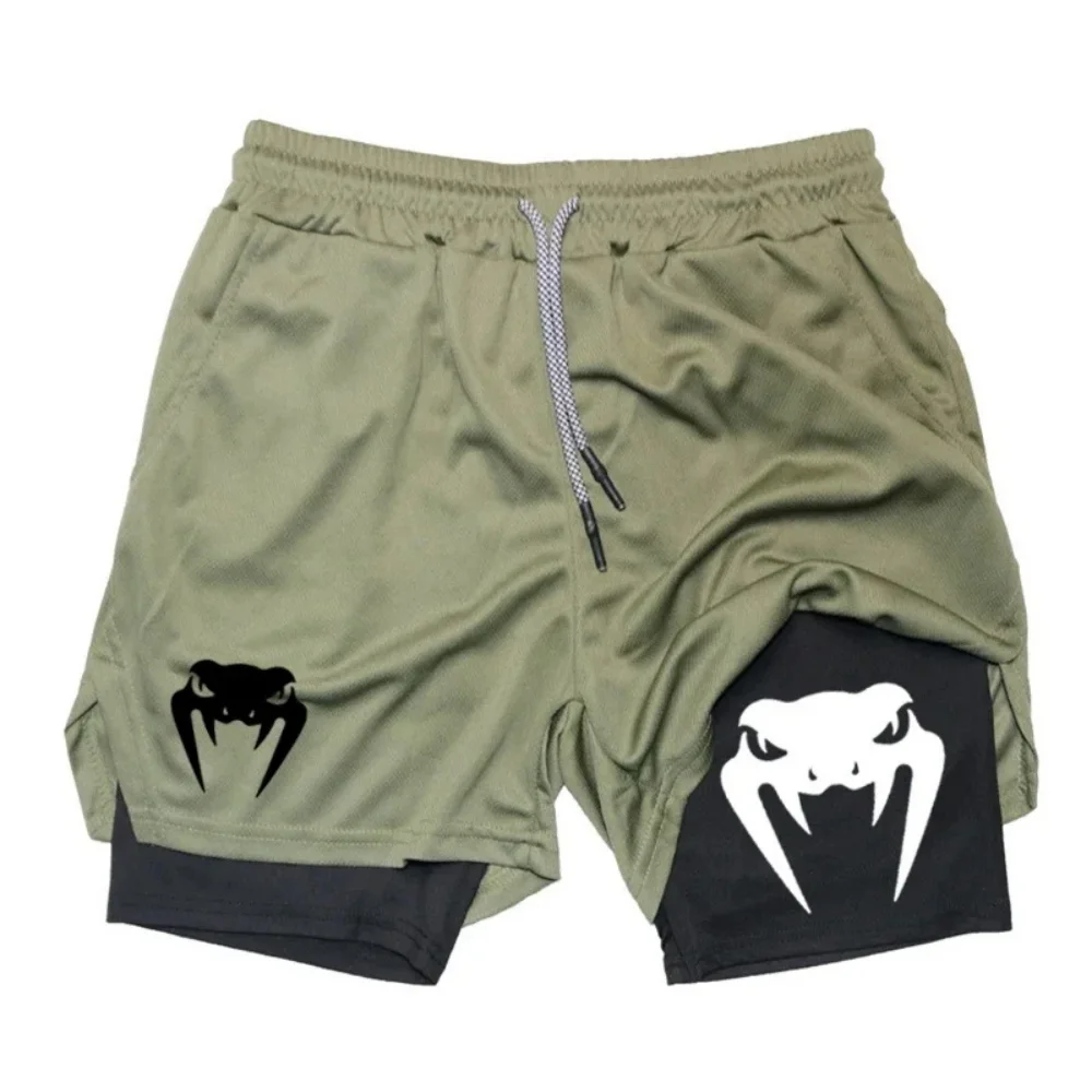 2026 Herren 2-in-1 Laufshorts Hochwertige Elastische Doppelschicht-Shorts Atmungsaktive Leichte Trainingsshorts